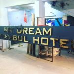 My Dream Istanbul Hotel Endırek Led Aydınlatmalı Gold Krom Kutu Harf Tabela Imalat