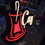 Cay Neon Etkılı Isıklı Kutu Harf Tabela